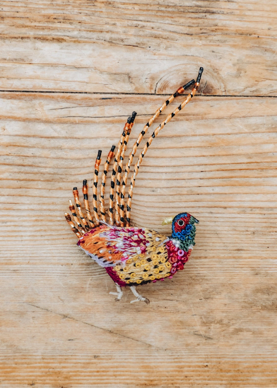 Ring Necked Pheasant Brooch