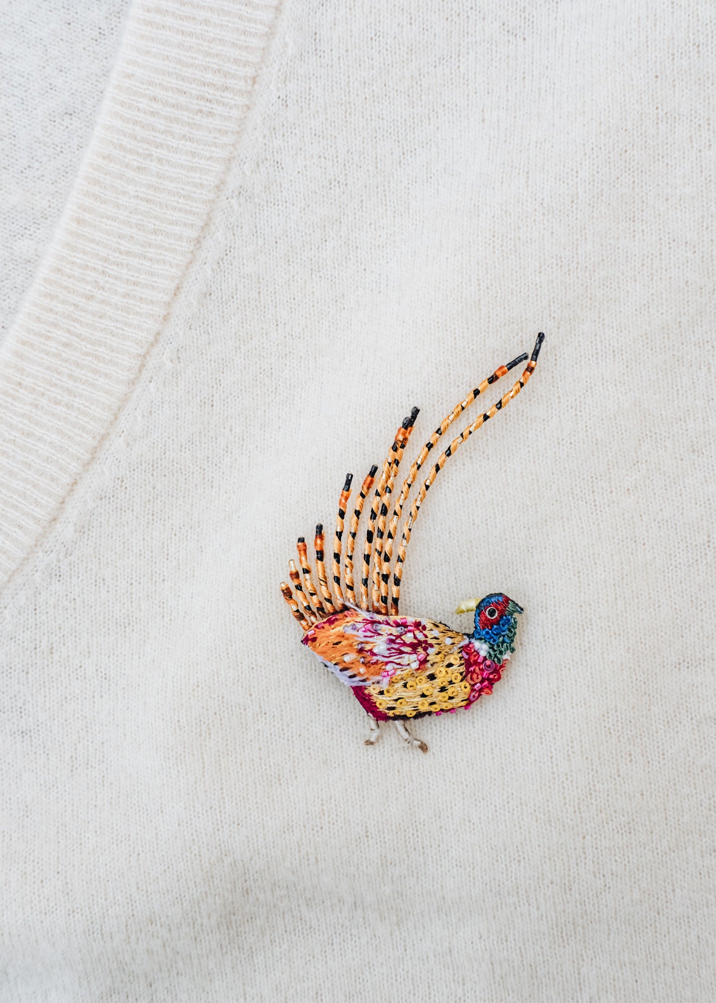 Ring Necked Pheasant Brooch