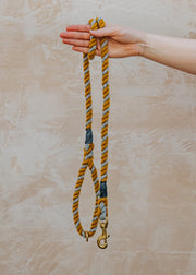 Wool Rope Lead in Mustard and Silver Grey