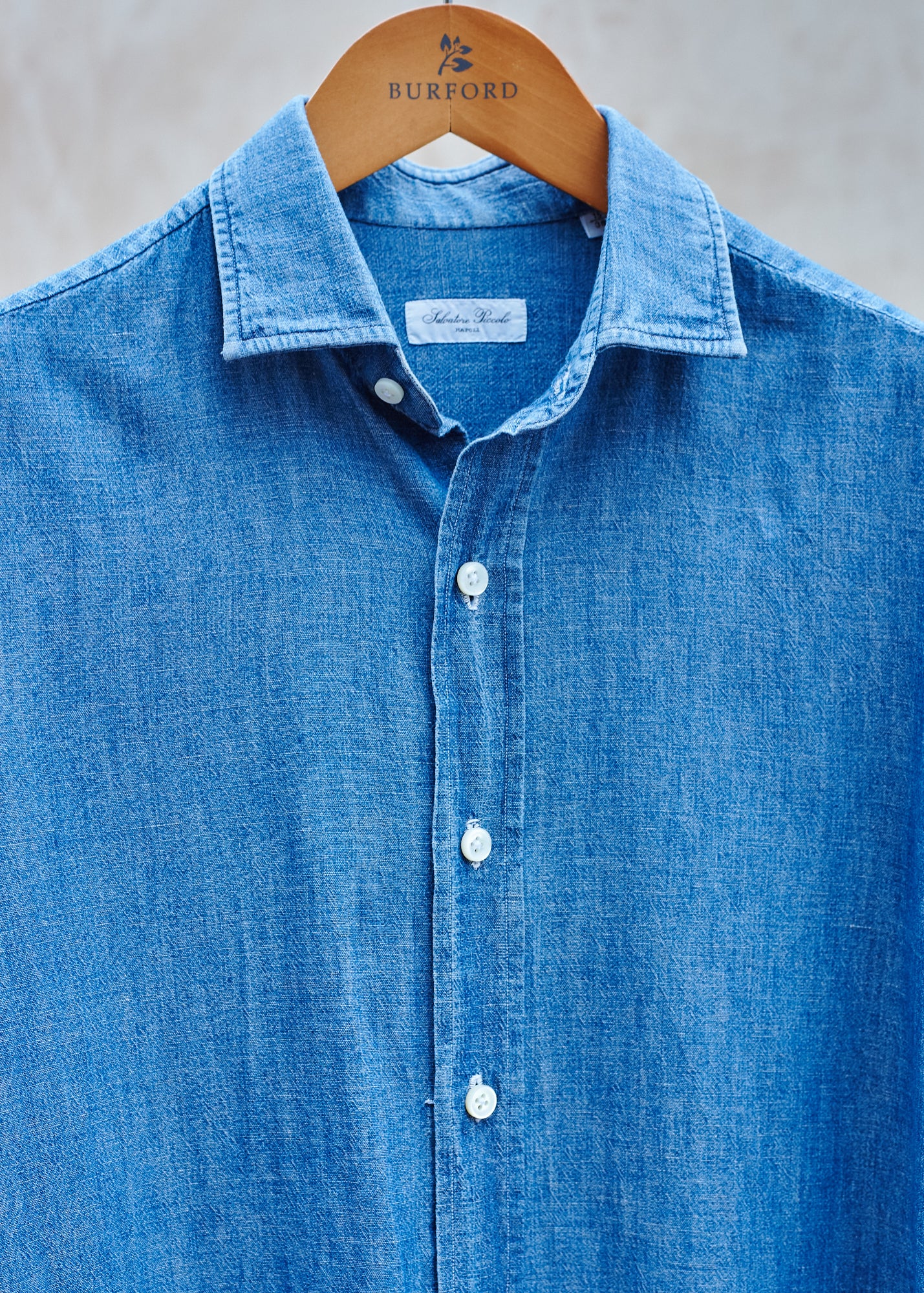 Salvatore Piccolo Handmade 100% Cotton Chambray Shirt - S/M