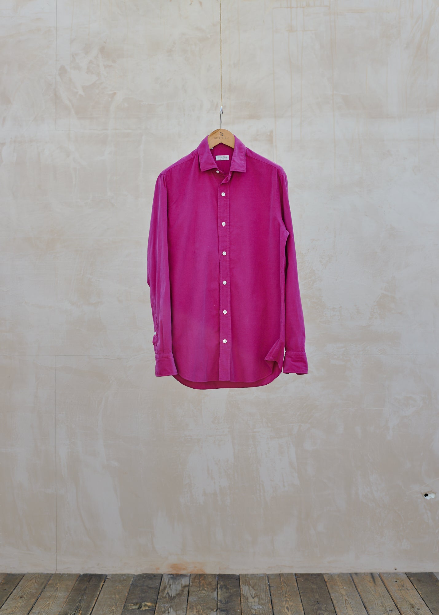 Salvatore Piccolo Purple Fine Cotton Corduroy Shirt - M