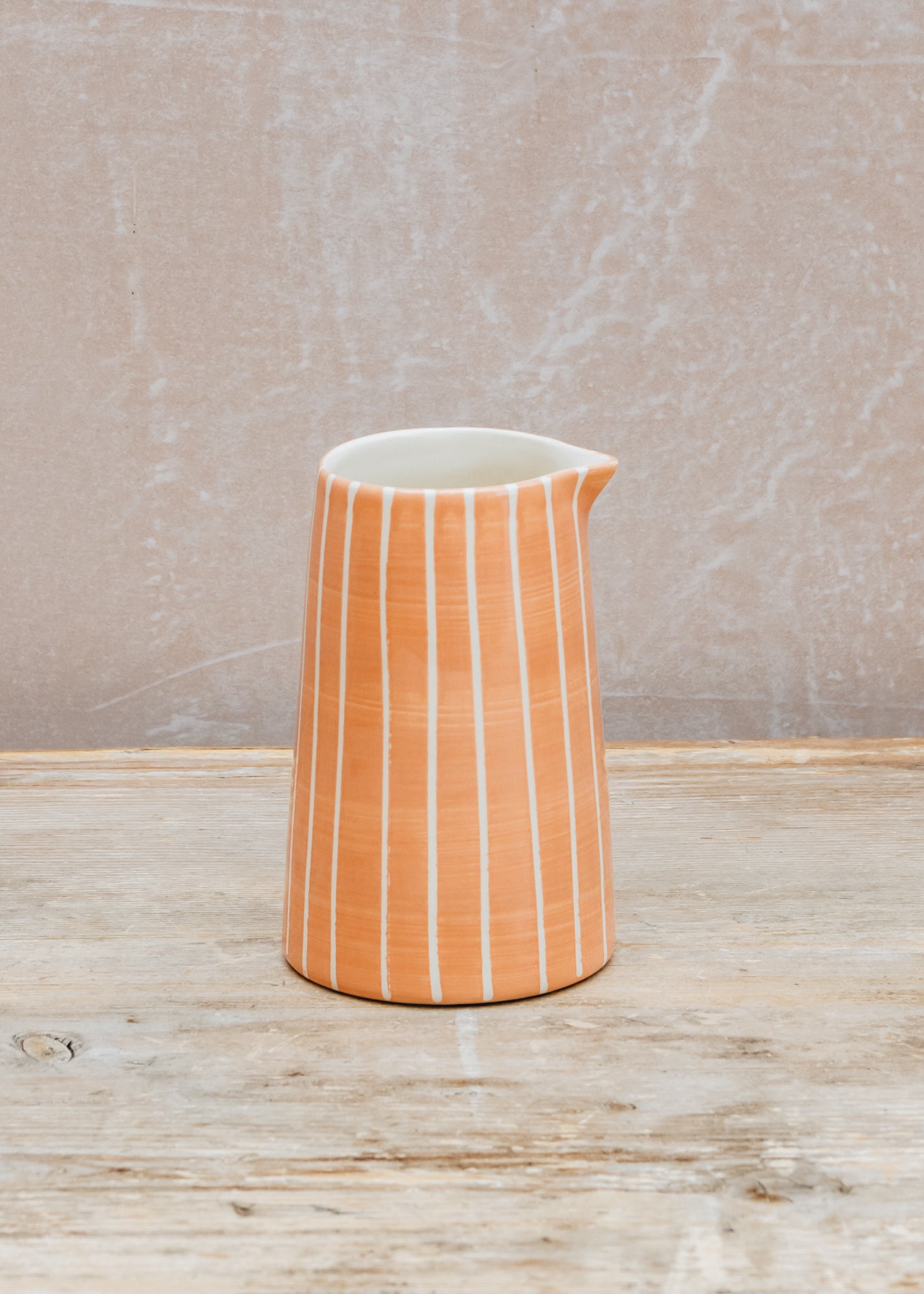 Musango Pottery Sgrafitto Creamer in Peach