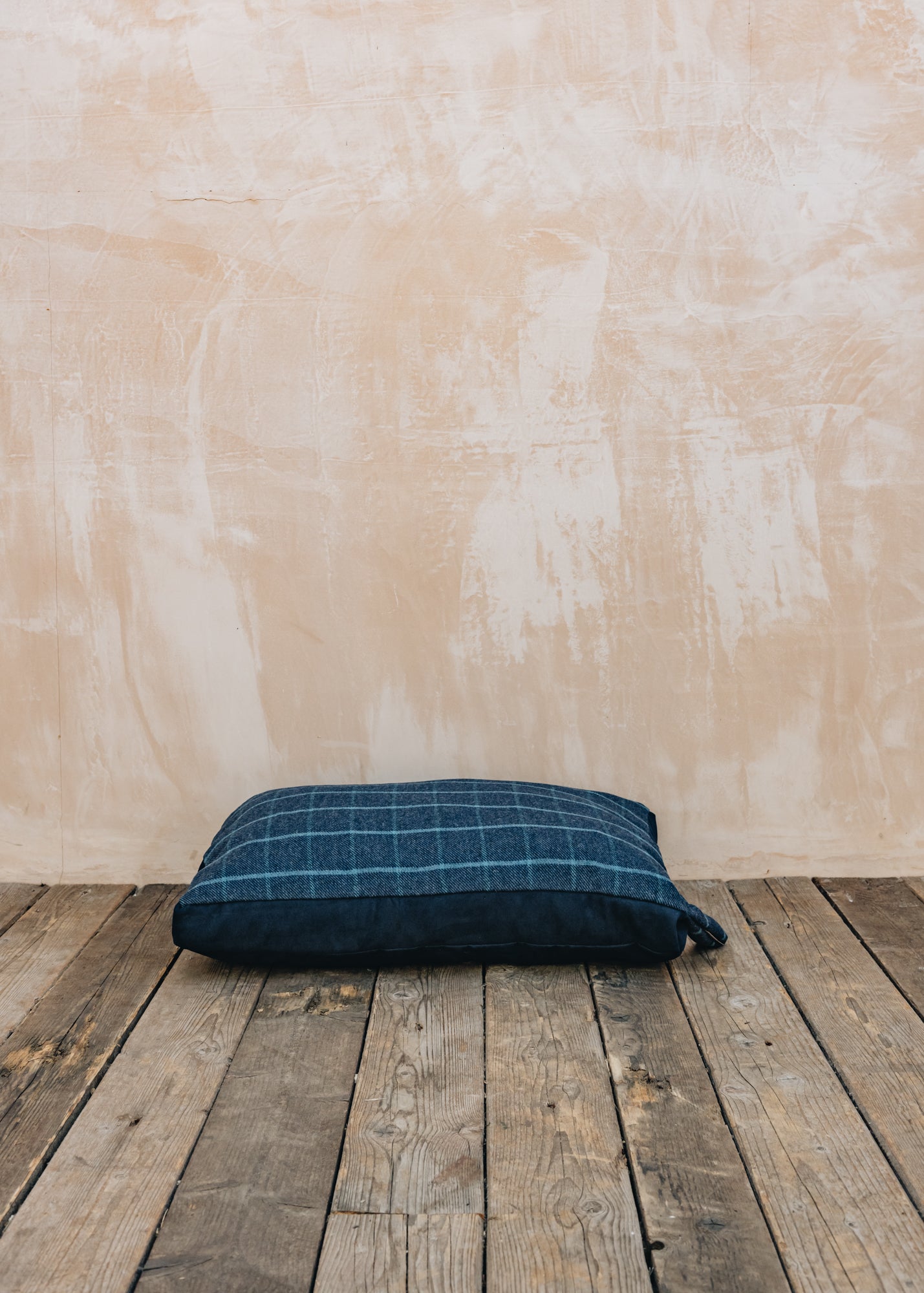 Barbour Tweed Small Dog Bed with Suede Base in Navy, 49x72cm