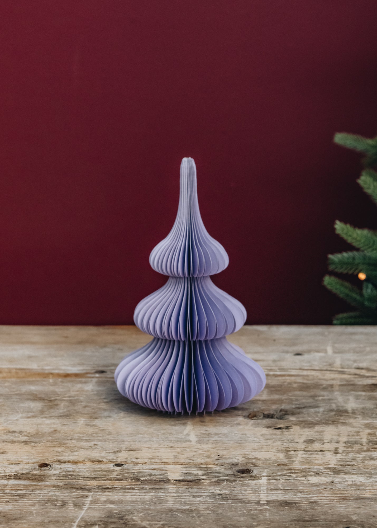 Paper Spruce Tree Decoration in Lavender, 20cm