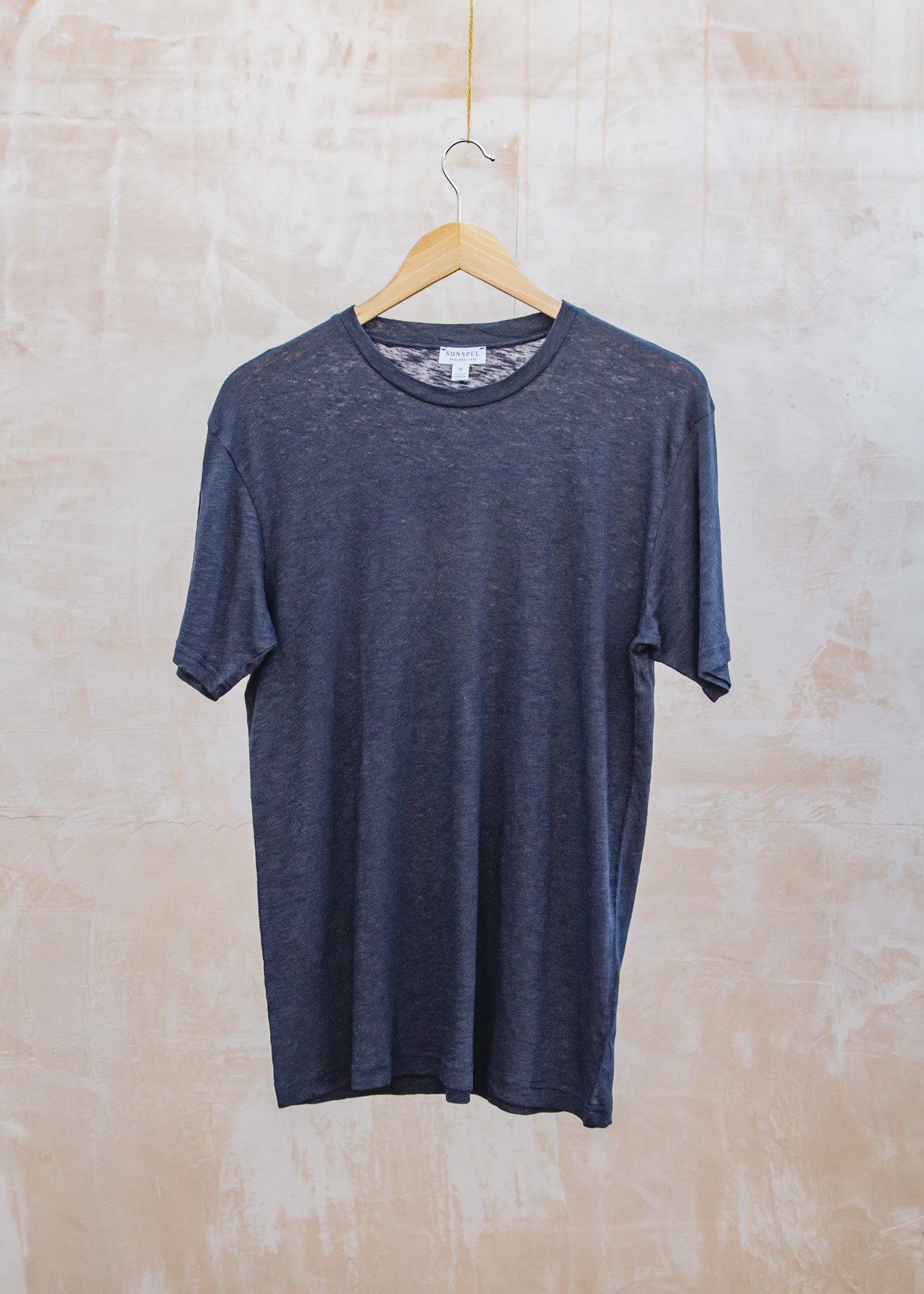 Oliver Spencer Pima Cotton Linen T-Shirt in Navy