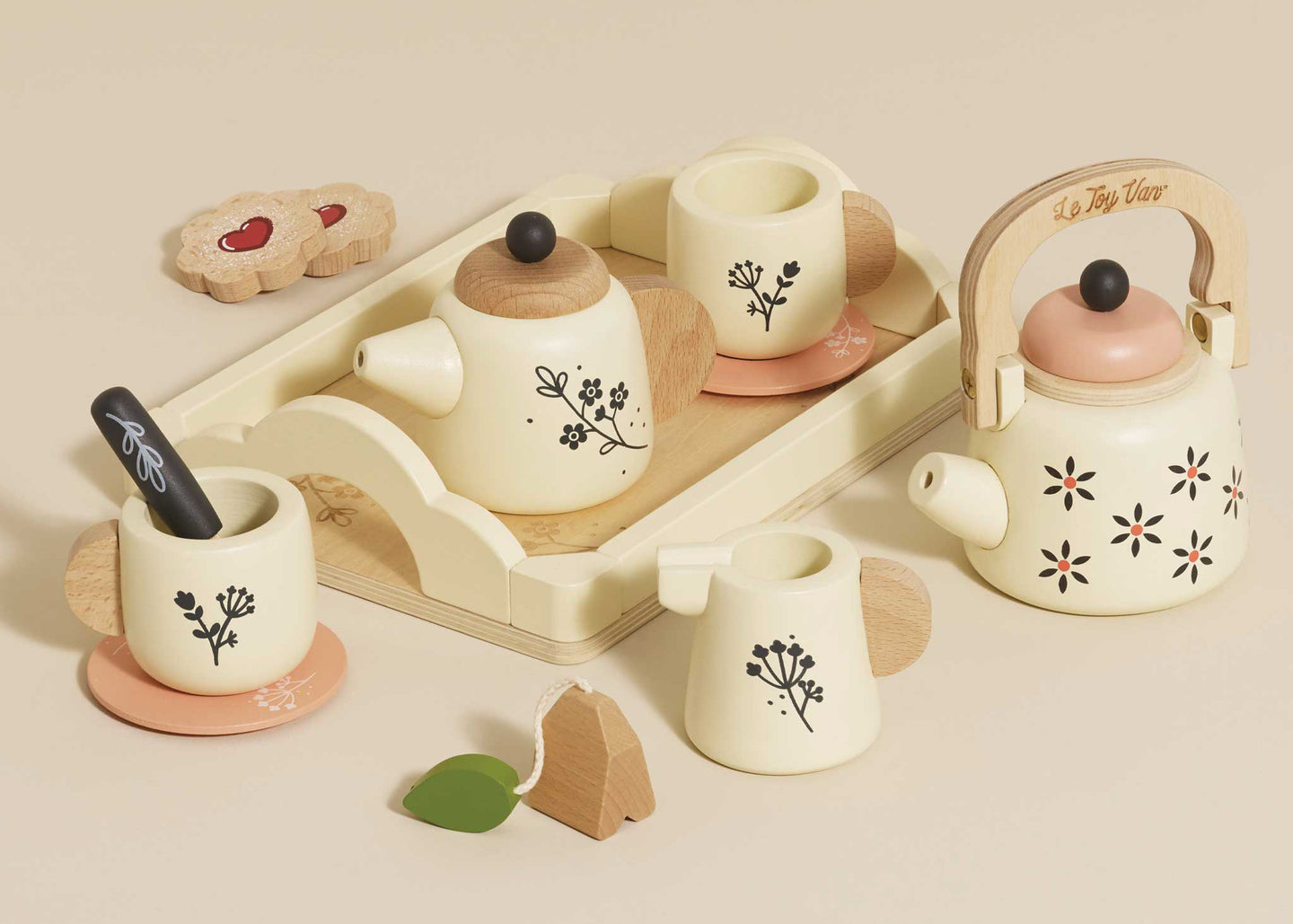 Wooden Tea Set and Tray