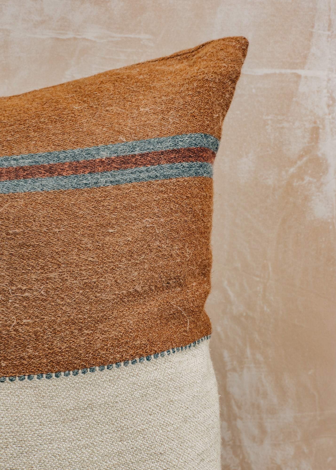 The Highland Stripe Cushion in Leather