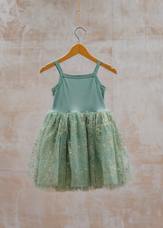 Pigeon Organics Tutu Dress in Green Sparkles