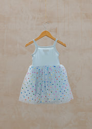 Bob & Blossom Tutu Dress in Sky Spot