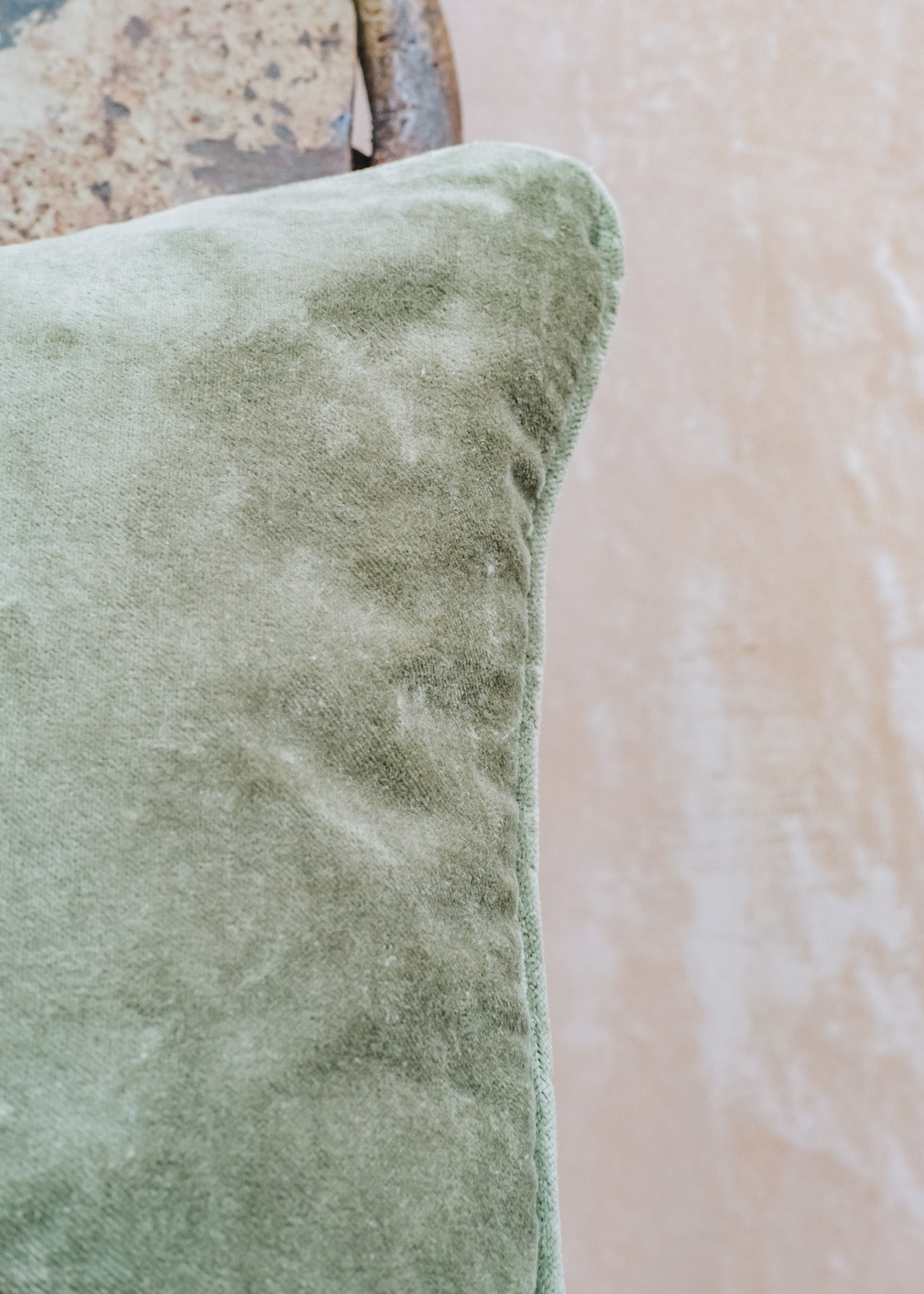 Velvet Long Cushion in Ivy