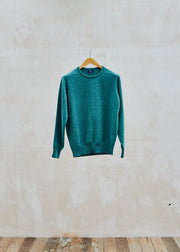 William Lockie Green 100% Geelong Lambswool Crewneck - M