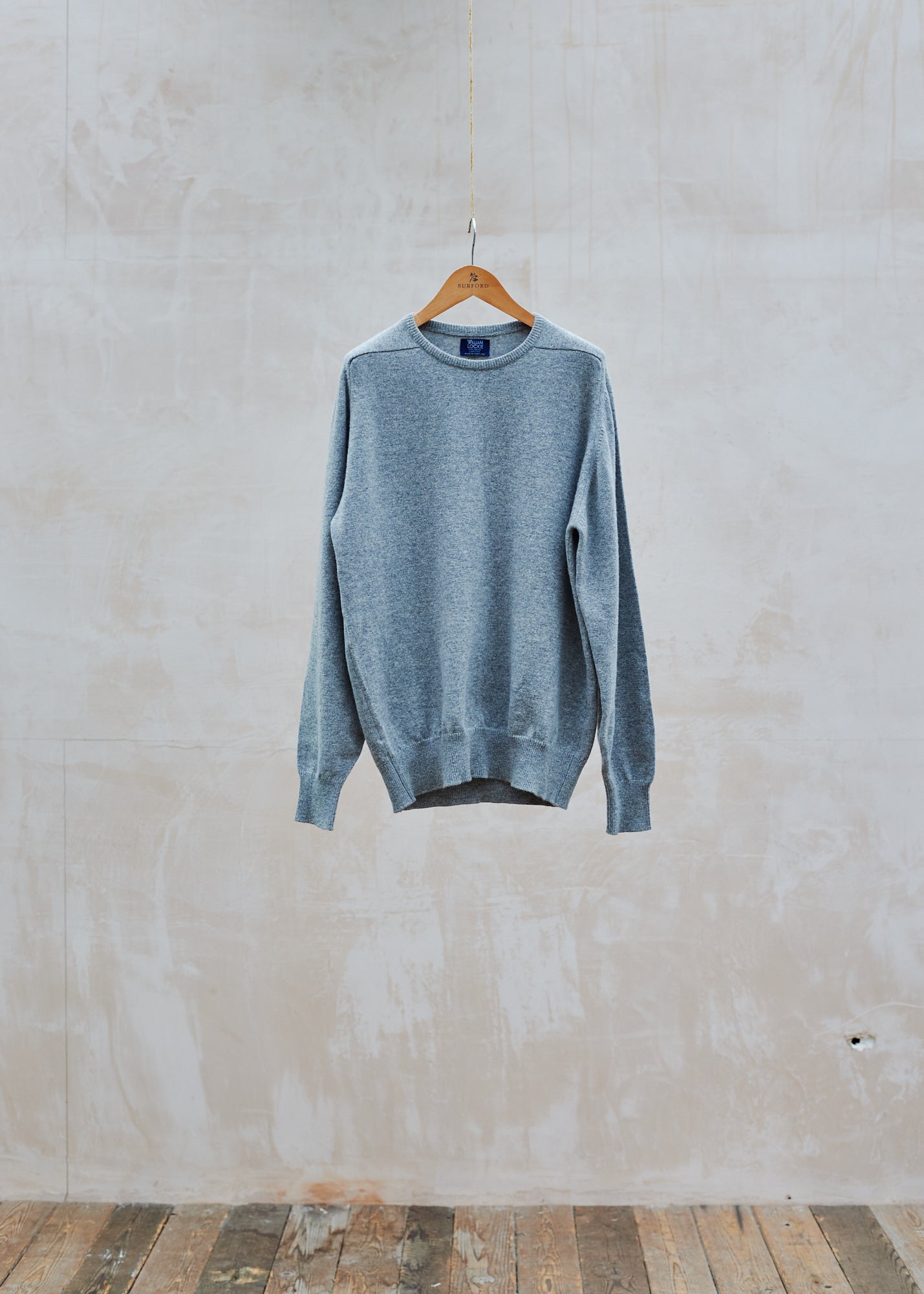 Kenny Ryder William Lockie Grey 100% Geelong Lambswool Crewneck - L