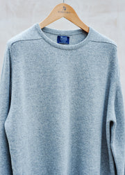 William Lockie Grey 100% Geelong Lambswool Crewneck - L