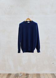 William Lockie Navy 100% Cashmere Crewneck - XL