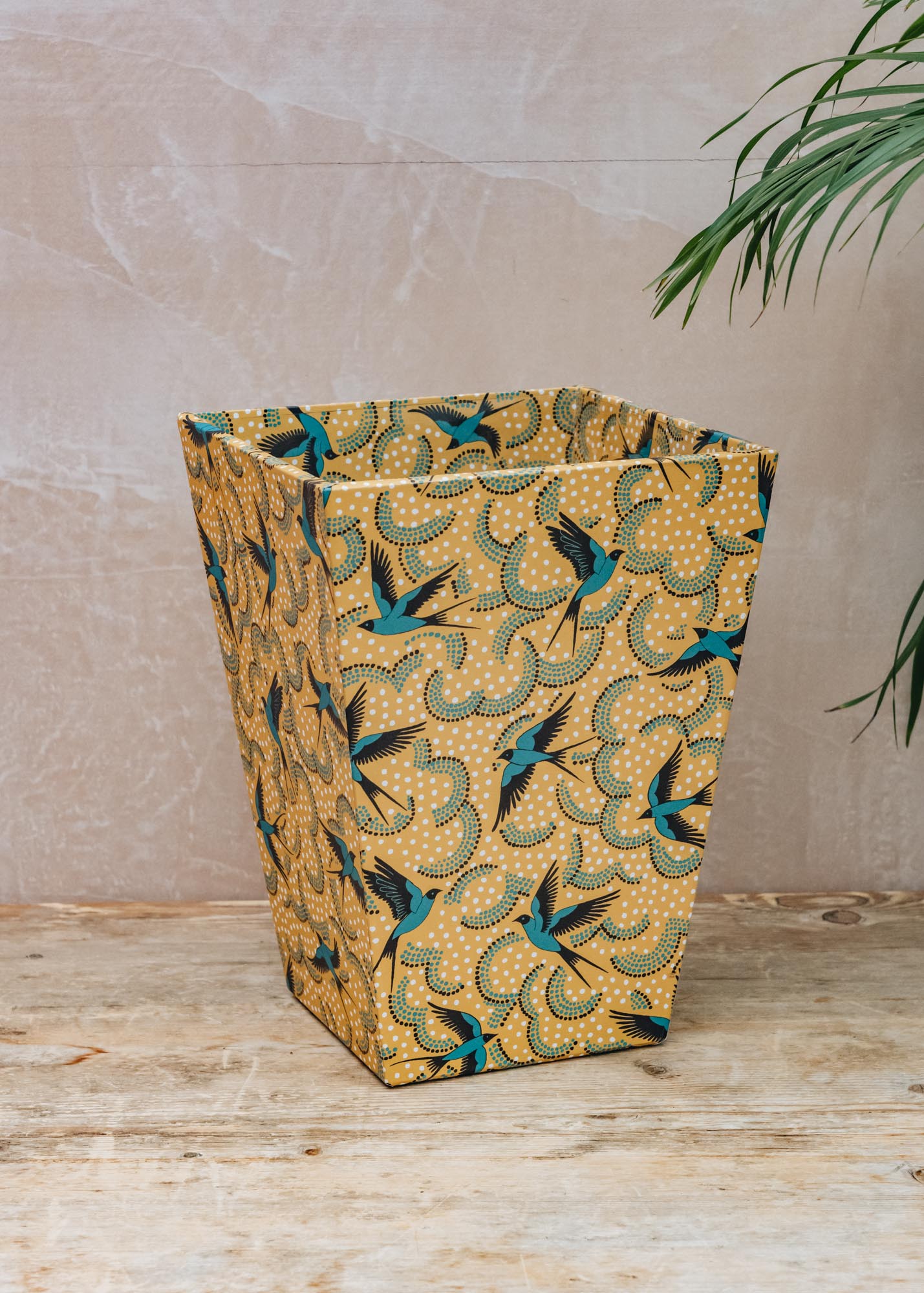 Cressida Bell Wastepaper Bin in Bluebirds