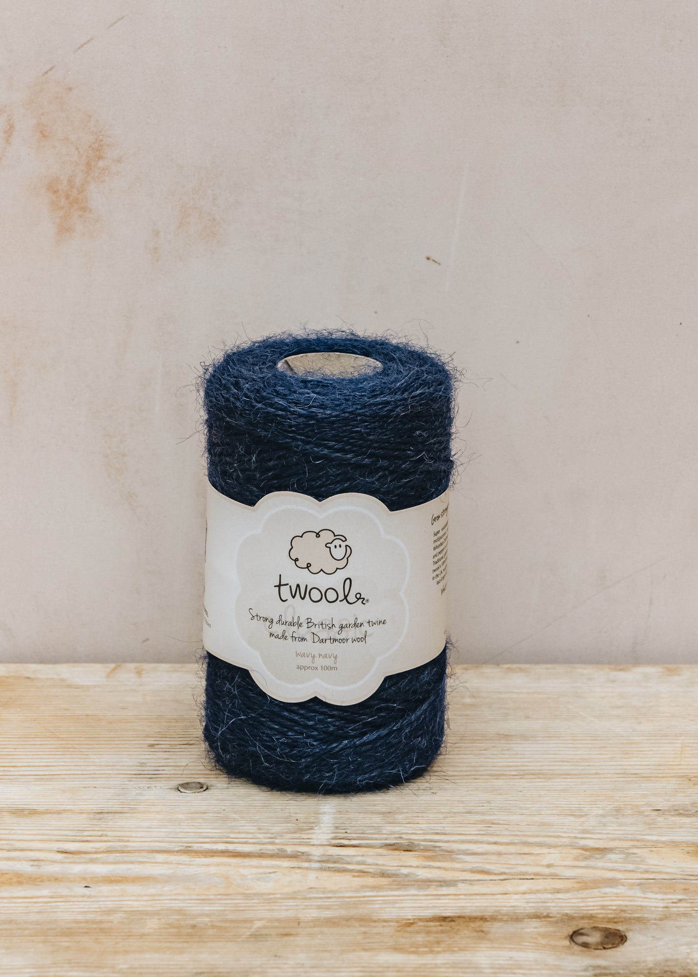 Wool Twine in Wavy Navy, 100m